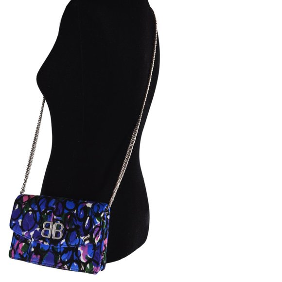 New Balenciaga BB Graphic Chain on Wallet Purse - Picture 2 of 11